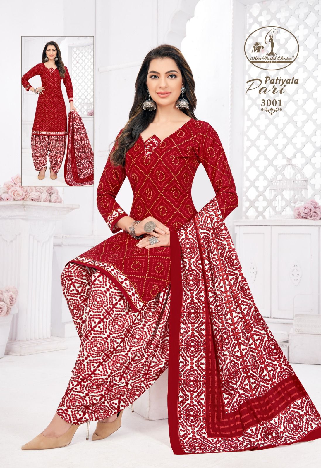 Miss World Choice Patiyala Pari 3 Printed Cotton Dress Material